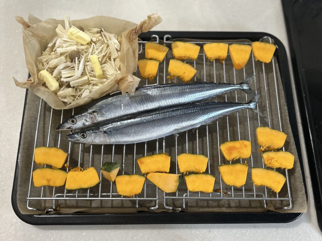 さんまの塩焼きグリル前